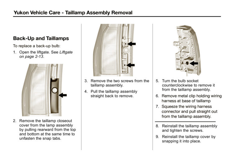 How To Remove and Replace Yukon Taillamp